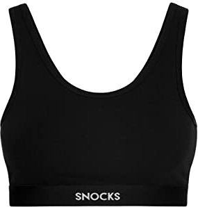 Snocks 1er Pack Soft BH Bustier Damen Bio Baumwolle Bequemer BH für jeden Tag, Yoga oder Freizeit (1x Schwarz, 3XL)