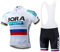 Linarun Herren Fahrradtrikot Set, Radtrikot Kurzarm + Radhose kurzärmliges Set 3D Sitzpolster für Mountainbikes mit Rutschfestem Riemen (Weiß-BORA, XL)