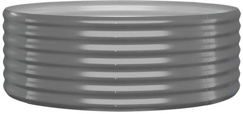 vidaXL Hochbeet, Wetterfestes Hochbeet für Garten Balkon Terrasse, Kräuterhochbeet zum Selber Bauen, Pflanzkasten aus Metall, Verzinkter Stahl Grau