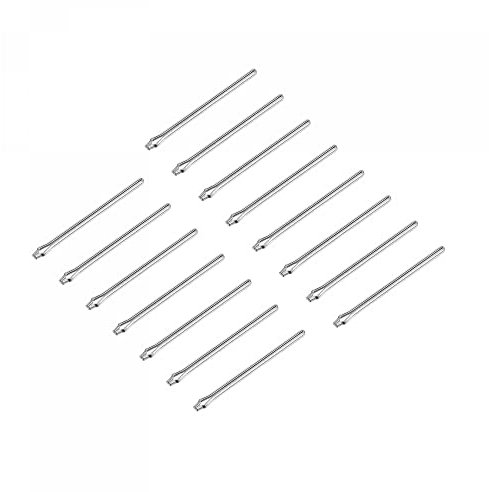 sourcing map 15 Pcs 17mm Watch Link Cotter Pin Assortment, Stainless Steel 1mm Dia. Watch Strap Bars Split Pin for Watchband Repair, Silver Tone