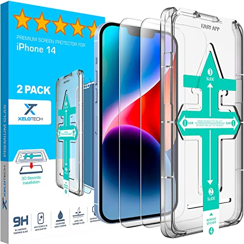 XeloTech Schutzglas für iPhone 14 - DisplaySchutz - Unsichtbar auf dem Handy [9H Hartglas] - Panzerschutz