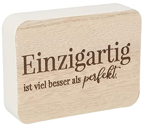 Spruchreif Dekotafel Einzigartig ist viel besser al... - positiver Spruch | Positiver Lebensspruch als täglicher Impuls - für Zuhause, Schreibtisch oder als Geschenk mit Bedeutung