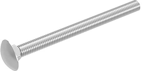 SECCARO Lot de 20 boulons de carrosserie M8 x 100 mm, en acier inoxydable V2A VA A2, DIN 603 / ISO 8677, tête ronde avec collet carré Filetage complet