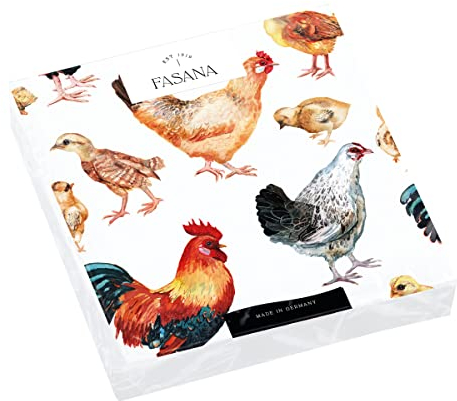 20 Servietten Glückliche Hühner und Küken | Tiere | Bauernhof | Farm | Ostern | Tischdeko | Decoupage | Serviettentechnik 33x33cm