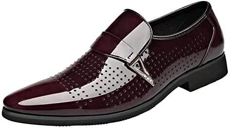 Rumity Herren Anzugschuhe, Lederschuhe Schnürhalbschuhe Oxford Schuhe Smoking Lackleder Hochzeit Leder Brogue Schwarz Braun GüRtel Herren Schwarz Anzugschuhe Herren