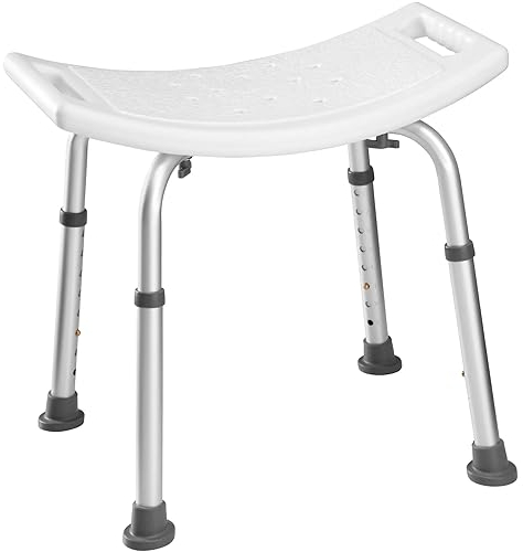 Duschhocker für Senioren – Badhocker für die Dusche – Hocker höhenverstellbar – rutschfest, stabil, komfortabel in Weiß – Badewannensitz Erwachsene