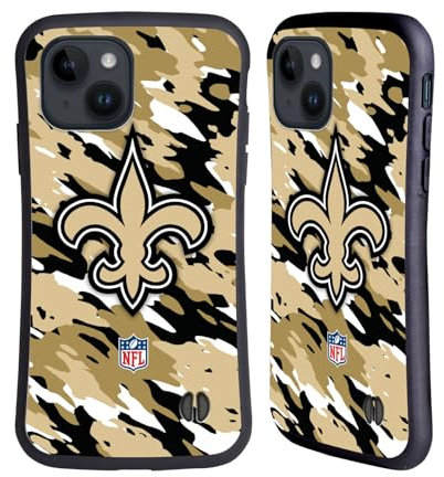Head Case Designs Offizielle NFL Camou New Orleans Saints Logo Hybride Handyhülle Hülle Huelle kompatibel mit Apple iPhone 15