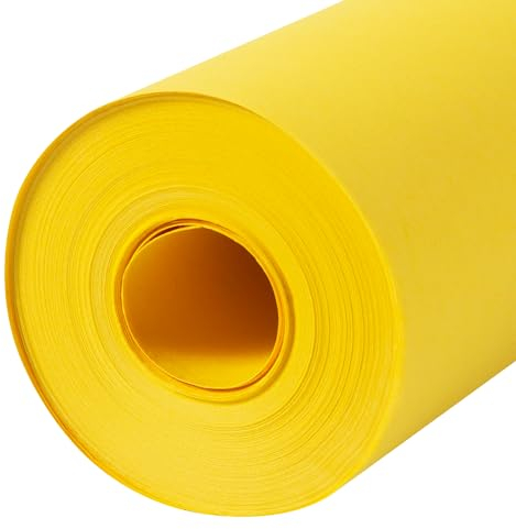 Paclord Gelbe Kraftpapierrolle, 45,7 x 3048,0 cm, 20,4 kg Stärke, Kraftpapier für Schule, farbiges Kunstpapier, Geschenkpapier, Packpapier zum Umziehen