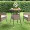 AUVYI Gartentisch Ø60x75 cm Akazienholz und Poly Rattan Grau Campingtisch Buffettisch Bierpong Tische Küchentisch Biertisch Dining Table Pokertisch Beistelltisch Klein Multifunktionstisch