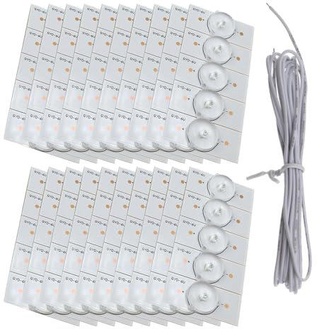 LOTOAK 100PCS 6V LED Licht Emittierende Diode SMD Licht Perle for Optische Linse Fliter Kompatibel for 32-65 LED TV Reparatur 2M Kabel Draht