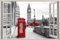 HUBDECO - Wandtattoo - Wanddeko - Selbstklebende Folie - Fototapete - Wandsticker - Fototapete 3d Effekt - Selbstklebende Tapete - Fenster & Stadt Motiv - London, BIG BEN, Straße - 120x80cm