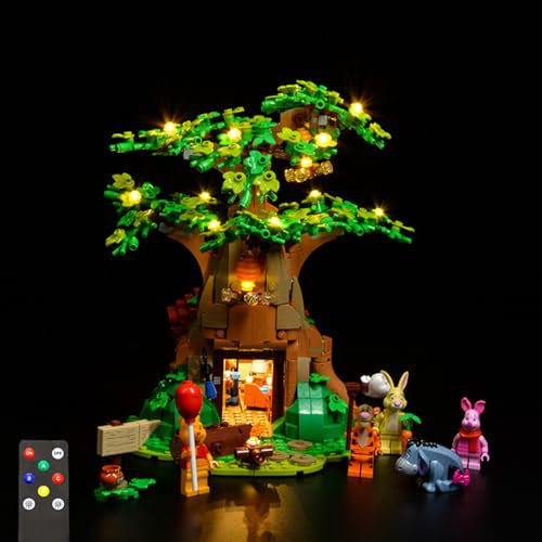 LED Illuminated for Win-nie the Pooh Kit for LEGO 21326 Model Light Up Creative Accessories, Decorative Lamps - Gift (Lamps Only, Model Not Included) (B-Remote Control)