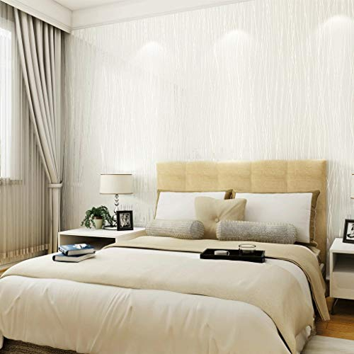 Generic Tapete, Vliestapete Reine Farbe Einfache Gestreifte Schlafzimmer Wohnzimmer Wand Tapete/Beige/0,53 * 9,5M