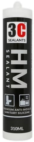 3C Sealants HM Sealant Anti-Mould Sanitary Silicone (Manhattan Grey, 310ml)