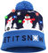 DANGZW LED-Weihnachtsmütze LED Leuchten Strickmütze Warme Neuheit Weihnachten Hut Hut Beanie Cap für Unisex Kinder. Weihnachtsmützen, Bommelmütze, für Weihnachten Partys, Neujahrsgeschenk (Blau)