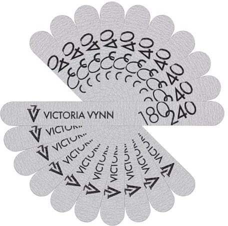 Victoria Vynn Lime à Ongles Double Face, Planche Émeri, Outils de Manucure pour Stylisme Ongulaire, 10 Pièces (180/240 Blanche Droite)