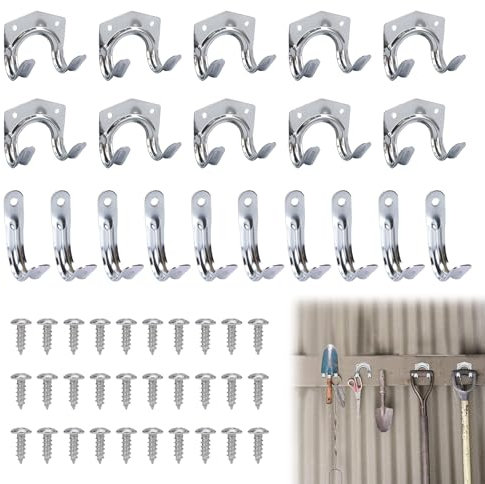 Garage Hooks,Shed Hooks for Garden,20 Tool Hooks for Shed Hooks,Garden Tool Storage Hooks,Tool Garage Hooks,Tool Hanger Hooks,Wall Mount Garage Hooks,Double Ladder Hooks for Gardens,Garages,Warehouse