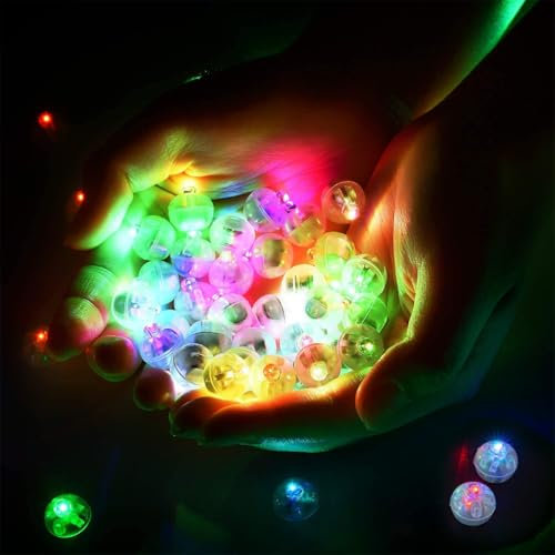 Capaneus Luces LED para globos, 60 unidades de mini luces LED, bolas luminosas, pequeñas bolas LED, para farolillos de papel, cumpleaños, bodas, fiestas navideñas (multicolores)