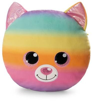 NICI Kissen GLUBSCHIS Katze Miss Mellie 32x32cm - bunt - Flauschiges Kuscheltierkissen für Jungen, Mädchen, Babys und Kuscheltierliebhaber, ideal für Zuhause, Kindergarten oder unterwegs | 62208