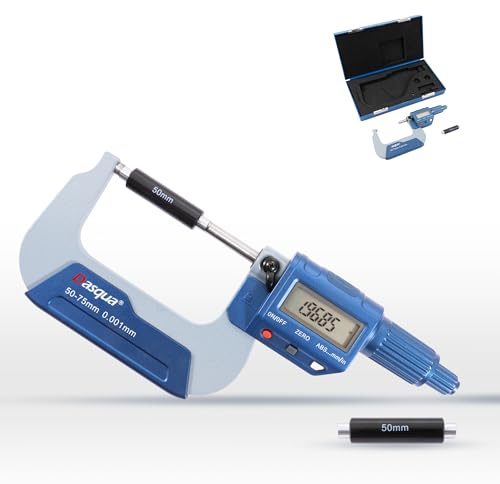 Dasqua Precision Professional 2-3'' Digital Outside Micrometer with Carbide Tip Measuring Tool Metric/inch Conversion