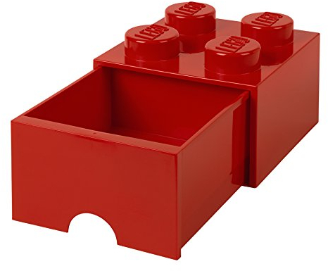 Room Copenhagen Schublade 4 Noppen, 1 Fach, stapelbare Box, 4,7 l 40051730 Rot 25 x 25,2 x cm