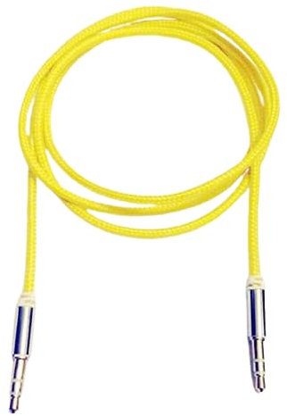 L&L® 3.5mm Nylon Stereo Jack To Jack Audio Headphone Aux Cable Lead for iPhone ipod (Yellow)