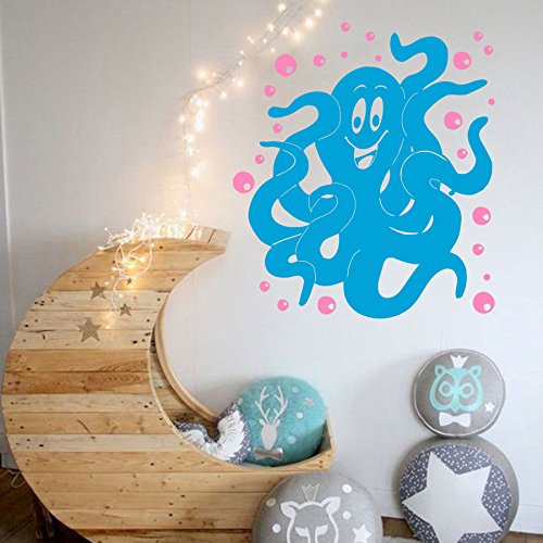 Vinyl Wandtattoo Wasserwelt Marine Tintenfisch Fische Tiere Aquarium Meer Ozean Wandaufkleber Wandsticker Wanddekoration Fototapete Dekoration Kinderzimmer Badzimmer Schlafzimmer Wohnzimmer A316