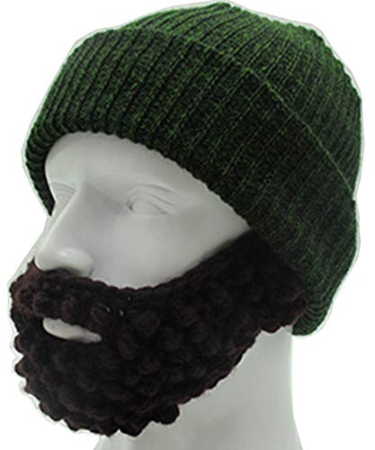 YEKEYI Unisex Wacky Beard Hat Knit Funny Beanie Halloween Cap Wind Mask