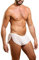 Hombres Extremo Malla Pantalones Cortos con Grande División Lados Ropa Interior Bóxers Bragas Slips Blanco XXL
