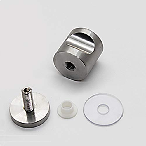 304 Edelstahl Duschtürknopf Duschtürgriff Badezimmer Duschkabine Türgriff Glastür Schrankgriff Dusche Griff Beschläge Türgriff Einzelne/Doppelter Knopf,Silberfinish,Schraube Ø8mm (H)