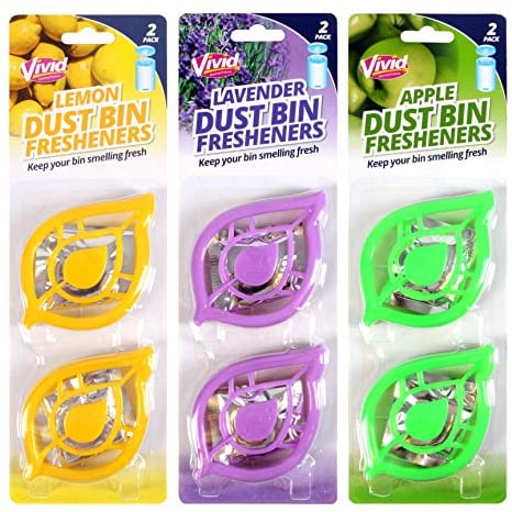 2 ambientadores autoadhesivos para tapa de cubo de basura (fragancia al azar) limón, manzana o lavanda