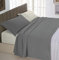Italian Bed Linen Natürliche Farbe “Natural Colour” Bettwäsche Set, Leinen Baumwolle, Rauchgrau/Creme, Doppelte