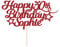 Personalised Happy Birthday Cake Topper Customised with Any Age Name Party Cake Decoration 16 18 21 40 60 Double Sided Glitter Card Red