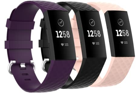 Huabao Armband Kompatibel mit Fitbit Charge 4/Fitbit Charge 3, Verstellbares Silikon Uhrenarmband Sport Ersatzband für Fitbit Charge 4/Charge 3 für Damen Herren