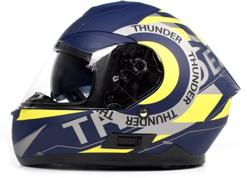 BHR Casco Integrale Moto con Doppia Visiera 814 RIDE | Casco Moto Integrale Omologato ECE con Visiera Doppia Antigraffio | Casco Moto Donna/Uomo con Sgancio Micrometrico | Thunder Yellow (Opaco) | M