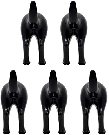 Cabilock Patères Robustes 5 Pièces Crochet Décoratif De Queue De Queue De Chien en Métal Jolis Muraux Porte-clés Queue Patère à Chapeau Mur d'animaux Crochet De Veste Cintre Le Fer Support