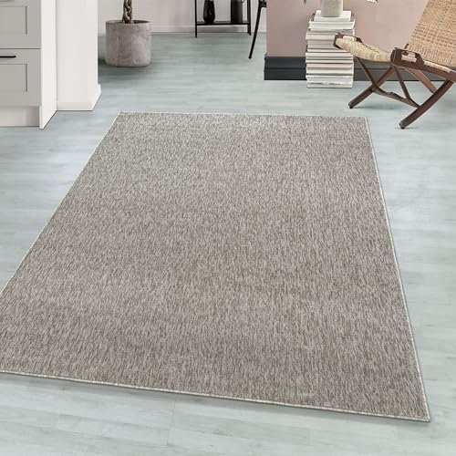 Teppium Moderner Kurzflor Teppich Wohnzimmer 250x350 (240 x 340 cm) Beige - Waschbarer Teppich Meliert, Flauschig, Weich und Einfarbig - für Schlafzimmer, Esszimmer oder Küche