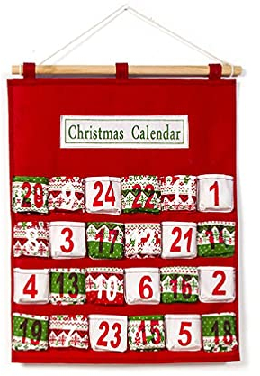 Kreativer Weihnachts-Adventskalender Süßigkeiten Aufbewahrungstasche Wiederverwendbarer Countdown Hängender Kalender Neujahr Ornamente Dekor Hängender Kalender 2021-2022 Inspiration