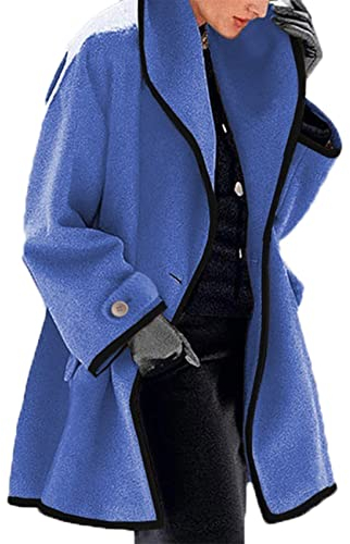 Doublefaced Explosion Style Damenmode Herbst/Winter Langarm Lose Kapuzen Wollmantel Jacke