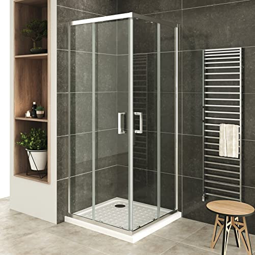 LANA+ Porte de douche d'angle coulissante H 190 cm verre transparent 70 x 70 cm
