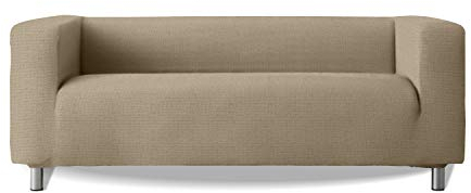 Milica Elastischer Sofabezug | kompatibel mit 2-Sitzer-Sofa Typ Klippan | waschbar, robust und dekorativ | Modell: New York | raffiniertes Dunkelbeige