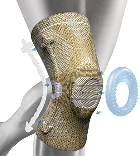 NEENCA Professional Knee Support, Compression Knee Sleeve with Patella Gel Pad & Side Stabilizers, Knee Support for Pain Relief, Knee Brace for Running, Workout, Arthritis, Joint Recovery