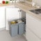 Menage Confort Removable Trash Can for Kitchen Cupboard with Minimum Outside Width 300mm with 2 x 14L Buckets