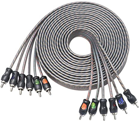 RECOIL RCI620 Cable RCA Coche OFC 6 Canales 6m Anti-Ruido