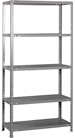 PROREGAL Schraubregal Panda 5 Metallböden | HxBxT 180x90x50cm | Fachlast 100kg | Verzinkt Metallregal Lagerregal Schwerlastregal Kellerregal Archivregal