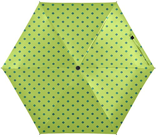 KAAVIYO Gelbe Gepunktete Blume Regenschirm UV-Schutz Taschenschirm Umbrella Klein Leicht Schirm Kompakt Schirme für Mädchen Reise Strand Frauen