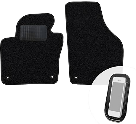 moto-MOLTICO Vorne Fußmatten Auto Velours Autoteppiche Schwarz Automatten Set 2-teilig passend für VW Tiguan I 2007-2015