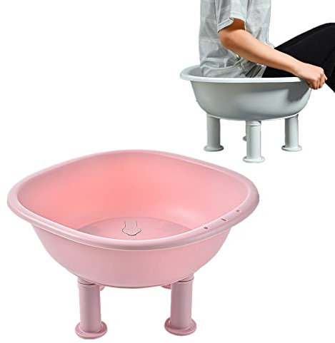 Hüftbadewanne,Tragbares Sitzbadewanne für Hämorrhoiden und Dammbehandlung, Linderung von Entzündungen von Vagina oder Anus (Rosa)