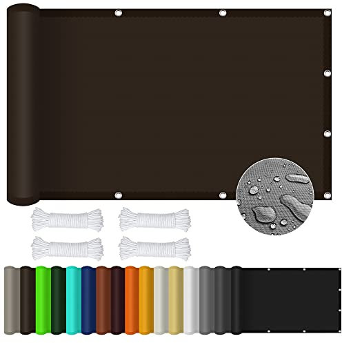 Sonnensegel Wasserdicht Sonnenschutz 1.6 x 5 m Rechteckig Wasserdicht UV Schutz Segeltuch Pergola PES Polyester Reißfest Wetterfest für Garten Terrasse Camping, Braun
