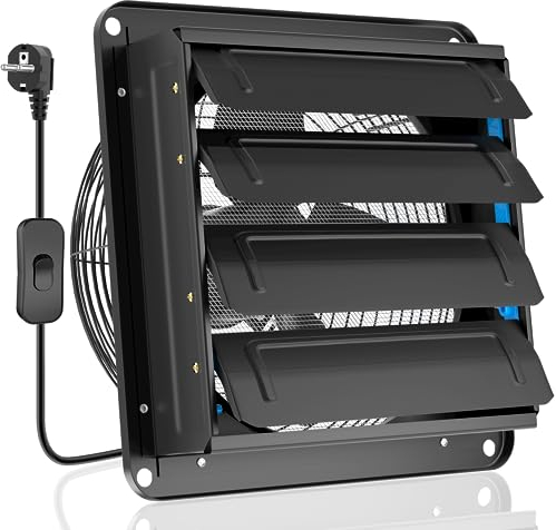 HG Power 300mm Ventilador Extractor de Aire Escape 1300 m³/h Extractor Industrial para Enfriar Casas y Almacenes, Ventilación, Circulación de Aire con Enchufe EU
